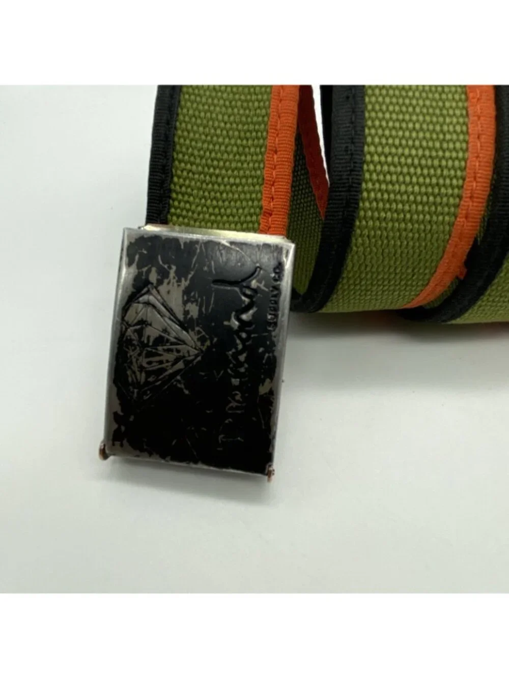 Diamond Green Black Orange Slip Thru Adjustable Belt Men’s Size M